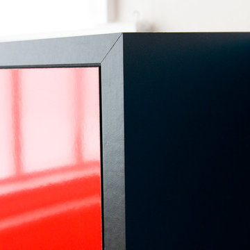 TV Wall Unit - Red and Blue Gloss