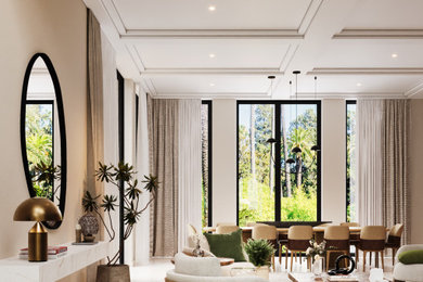 Living room - coastal living room idea in Miami