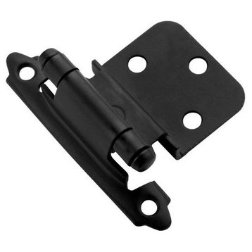 Self-Closing, Face Mount Inset Hinge, 3/8" Thick, Flat Black