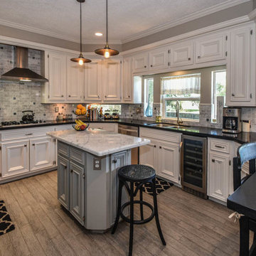 Houston kitchen, living room, patio remodel with Restoration Hardware products