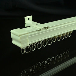 CHR7920 Ivory Wall Mounted Custom Made Length Single Curtain Tracks and Rails - Window Treatment Accessories
