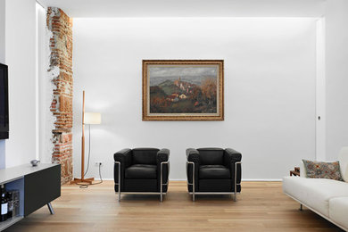 Inspiration for an industrial living room remodel in Other