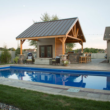 Fiberglass in-ground swimming pool project near Rockford, IL