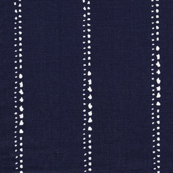 Tailored Valance Carlo Vintage Indigo Blue Dot Stripe Lined Cotton