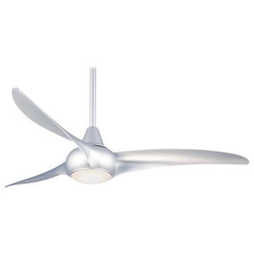 Minka Aire Light Wave 3 Blade WiFi Capable LED Ceiling Fan, Silver, 52.00