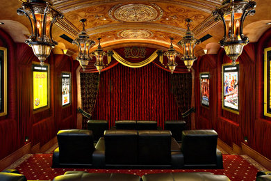 Home theater - traditional home theater idea in Phoenix