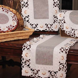 Xia Home Fashions - Victorian Elegance Embroidered Cutwork Collection Set of 4 Round Doily - Kitchen And Table Linens