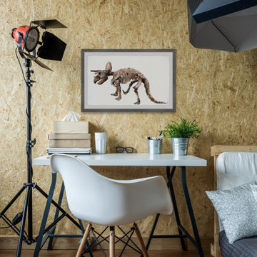 "Triceratops Skeleton" Framed Painting Print