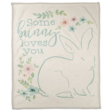 Some Bunny Loves You 30x40 Coral Fleece Blanket