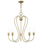 Livex Lighting - Livex Lighting 41365-01 Lucerne - Five Light Chandelier - Canopy Included: Yes  Canopy DiLucerne Five Light C Antique BrassUL: Suitable for damp locations Energy Star Qualified: n/a ADA Certified: n/a  *Number of Lights: Lamp: 5-*Wattage:60w Medium Base bulb(s) *Bulb Included:No *Bulb Type:Medium Base *Finish Type:Antique Brass