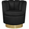 Lily Velvet Upholstered Accent Chair, Black