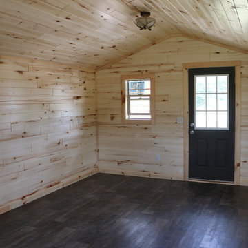 Breathtakingly beautiful knotty pine paneling for such a small space