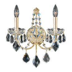 Century 2-Light Wall Sconce in Rich Auerelia Gold With Clear Heritage Crystal