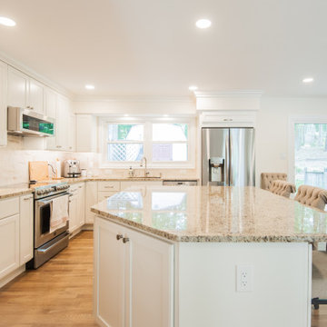 White, Transitional Kitchen in Springfield, VA