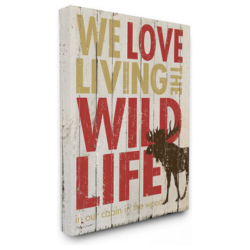 "Love Living The Wild Life" Stretched Canvas Wall Art