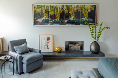 Example of a transitional home design design in New York