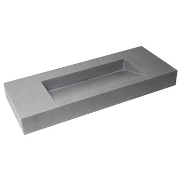 ALFI brand ABCO48R 48" Solid Concrete Rectangular Countertop Sink