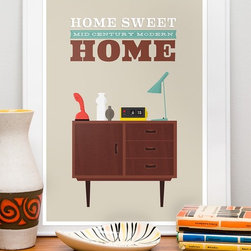 Poster Print - mid century modern home - Artwork