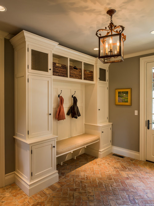 Entrance Design Ideas, Renovations & Photos with Brick Flooring