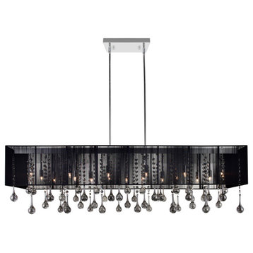 Water Drop 17 Light Drum Shade Chandelier With Chrome Finish