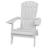 Flash Furniture Charlestown All-Weather Resin Folding Adirondack Chair in White