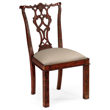 Chippendale Style Rococo Quatrefoil Chair, Side