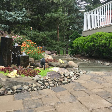 Backyard Landscape Renovation w/ Basalt Column Fountain