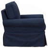 Sunset Trading Horizon Fabric Slipcovered Swivel Rocking Chair in Navy Blue