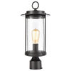 Country / Cottage  1 Light Post Mount in Matte Black Finish