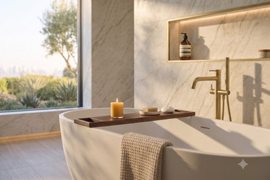 Example of a minimalist bathroom design in Los Angeles