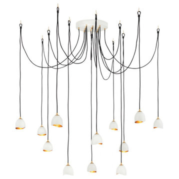 12 Light Large Multi-Tier Chandelier in Modern-Glam Style - 18.5 Inches Wide by
