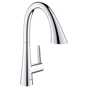 Grohe 30 368 2 Zedra 1.75 GPM 1 Hole Pull Down Bar Faucet - Starlight Chrome