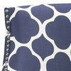 Bowery Hill Fabric Upholstered Accent Chair with Nailhead Trim in Marine Blue