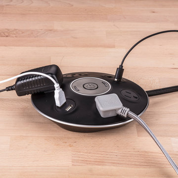 Designer Series 4-Outlet USB Surge Protector Desktop Power Strip Hub, 4x USB Por