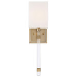 Nuvo Lighting - Nuvo Tompson 1-Light Incandescent Burnished Brass White Wall Mount - 1 Light - 60W (1 x 60W) - Incandescent - Type B - Base: E26 Medium - Burnished Brass / White - Tompson Collection - Vanity & Wall - Wall Mount -  Light Fixture - CEC: T20 Exempt - Fixtures Not Regulated - Lawful for sale in California - Technology: Incandescent - Bulb(s) Included: No - Volts: 120V - CA Prop-65: Lead - UL Application: Wall