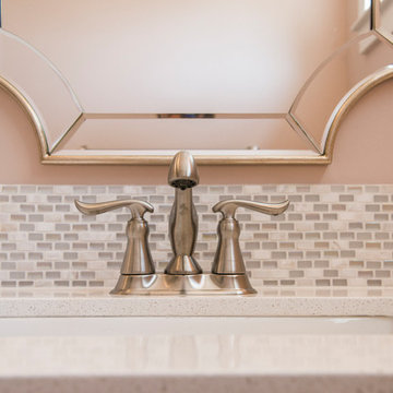 Vanity with pale pink