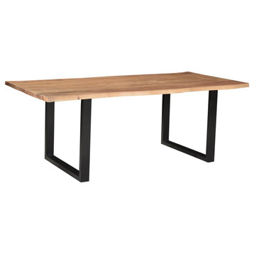 Solid Wood Angled Leg Dining Table - 80 Inch