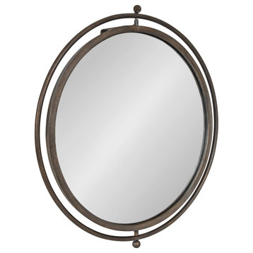 Baron Pivot Mirror, Silver 21 Diameter