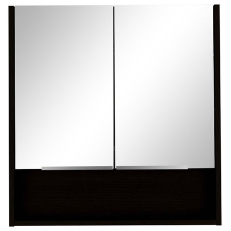 FM FURNITURE Ozark 24" Mirrored Medicine Cabinet With Shelf & Closed Storage