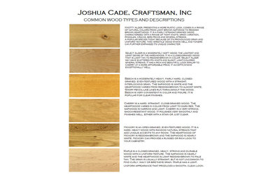Our wood species chart and door options