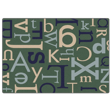 Flagship Carpets FM217-50A 8'4"x12' Text Teal Classroom or Office Rug