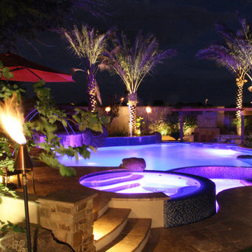 Backyard Oasis - Pool, Spa, Swim-Up Bar, Grotto, Slides & Water Features