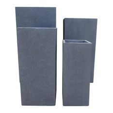50 Most Por Contemporary Plant Pots And Planters For 2019 Houzz Uk Getpotted Tall Square Contemporary Light Concrete Planter Dark Grey Extra Large Outdoor