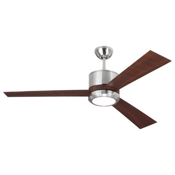 Monte Carlo Vision 52" Ceiling Fan With LED Brushed Steel