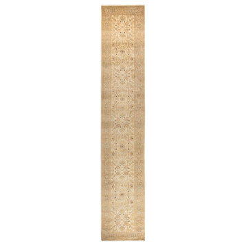 Ottoman, One-of-a-Kind Hand-Knotted Area Rug Ivory, 2' 6" x 14' 5"