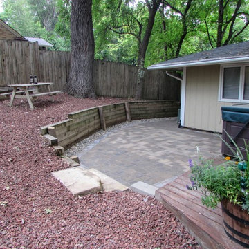 Mixed Pavers and Timber Walls