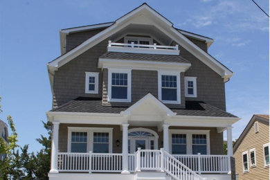 Example of a beach style exterior home design in Philadelphia