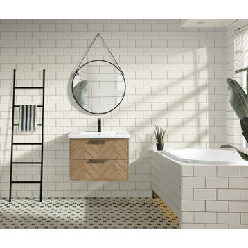 Carlsbad 30" Floating Bathroom Vanity Weathered Fir