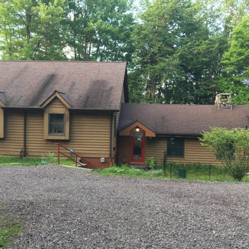 Rustic Cabin New Entry and Landscaping--BEFORE