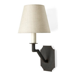 Fabienne Wall Mounted Single Arm Sconce with Octagon Back Plate - Wall Sconces